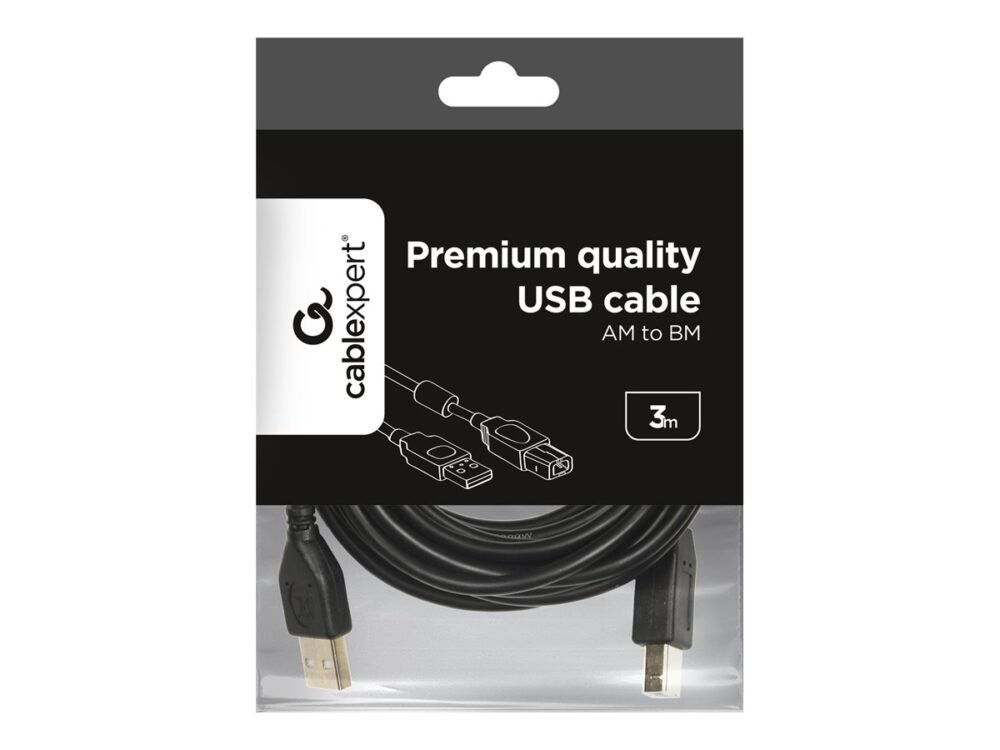 USB 2.0 A-plug B-plug 3 m (10 ft) cable with ferrite core | Cablexpert - Image 4