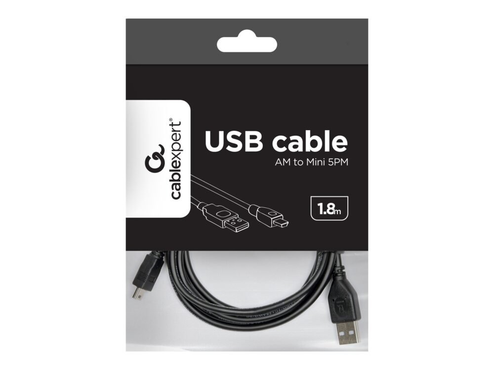 Cablexpert | CCP-USB2-AM5P-6 USB 2.0 A-plug MINI 5PM 6ft cable - Image 3