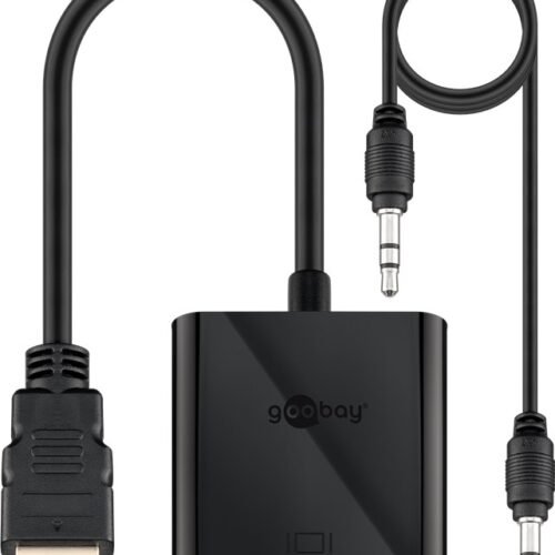 Goobay | HDMI/VGA adapter, nickel plated | 68793 | Black | HDMI male (type A) | VGA female (15-pin)
