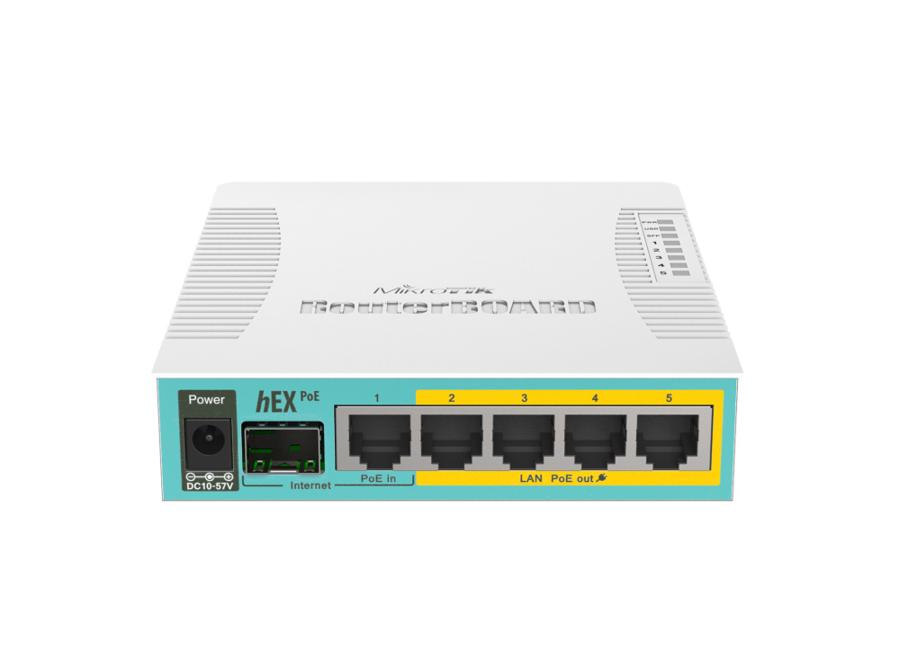 Mikrotik Wired Ethernet Router RB960PGS, hEX PoE, CPU 800MHz, 128MB RAM, 16MB, 1xSFP, 5xGigabit LAN, 1xUSB, Power Output On ports 2-5, Ourput: 1A max per port; 2A max total, RouterOS L4 | hEX PoE Router | RB960PGS | No Wi-Fi | 10/100/1000 Mbit/s | Ethernet LAN (RJ-45) ports 5 | Mesh Support No | MU-MiMO No | No mobile broadband | 1xUSB | 12 month(s) - Image 2