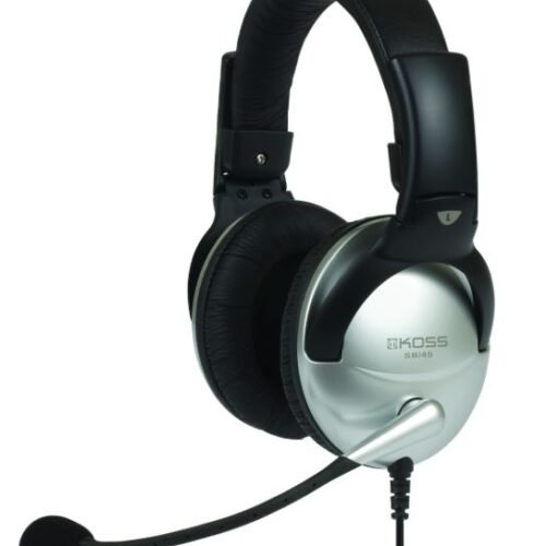 Koss | Headphones | SB45 | Wired | On-Ear | Microphone | Noise canceling | Silver/Black