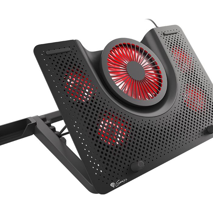 GENESIS Laptop cooling pad, OXID 550 15.6-17.3 5 FANS, LED LIGHT, 1 USB | Genesis | Laptop cooling pad, OXID 550 | Black | 400 x 280 x 55 mm | 2 year(s)