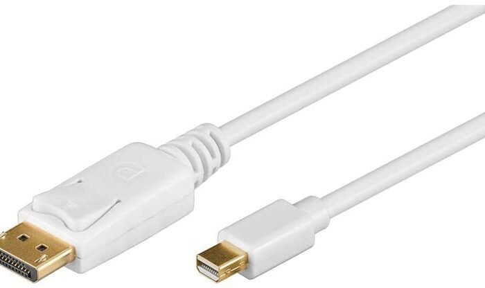 Goobay | Mini DisplayPort adapter cable 1.2 | White | Mini DisplayPort plug | DisplayPort plug | 1 m | Gold-Plated connectors