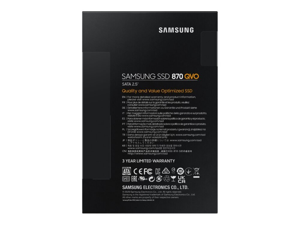 Samsung | SSD | 870 QVO | 2000 GB | SSD form factor 2.5" | Solid-state drive interface SATA III | Read speed 560 MB/s | Write speed 530 MB/s - Image 9