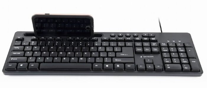 Gembird | Multimedia keyboard with phone stand | KB-UM-108 | Multimedia | Wired | US | Black