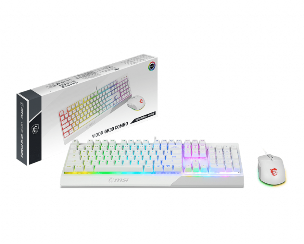 MSI | Vigor GK30 COMBO WHITE | Keyboard and Mouse Set | Wired | Mouse included | US | White - Image 5