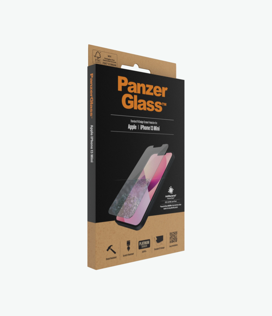 PanzerGlass | Clear Screen Protector | Apple | iPhone 13 Mini | Tempered glass | Antibacterial glass; Resistant to scratches and bacteria; Shock absorbing; Easy to install - Image 3