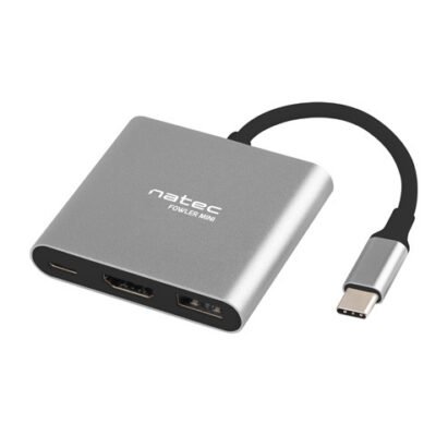 Natec Multi-Port Adapter, Fowler, USB-C, HDMI, USB 3.0 | Natec | USB-C Multiport Adapter | NMP-1607 | Grey | USB Type-C | 0.11 m