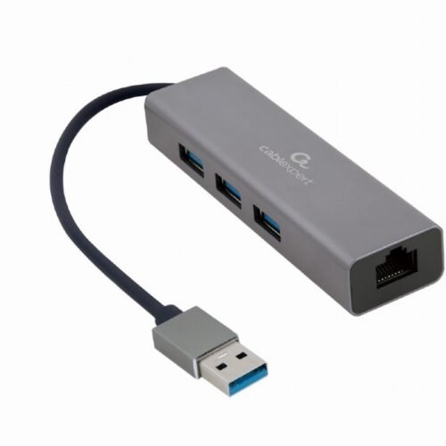 Cablexpert | USB AM Gigabit network adapter with 3-port USB 3.0 hub | A-AMU3-LAN-01