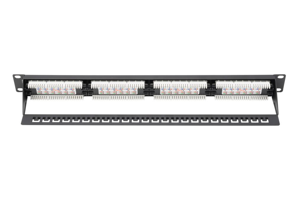Digitus | Patch Panel | DN-91624U | Black | Category: CAT 6; Ports: 24 x RJ45; Retention strength: 7.7 kg; Insertion force: 30N max | 48.2 x 4.4 x 10.9 cm - Image 2