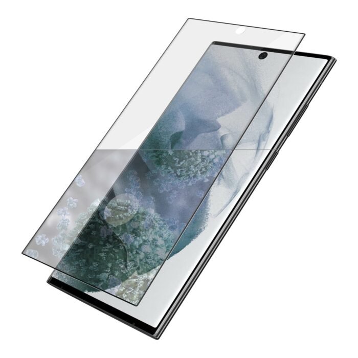 PanzerGlass | Samsung | Galaxy S22 Ultra | Tempered glass | Black | Case friendly. Compatible with ultrasonic fingerprint sensor. 100 % touch sensitivity. Antibacterial (ISO 22196 certified & JIS 22810 approved) | Screen Protector