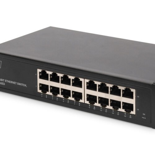 Digitus | 16-port Gigabit Ethernet Switch | DN-80115 | Unmanaged | Rackmountable | Power supply type Internal