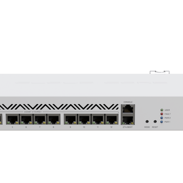 Mikrotik Cloud Core Router CCR2116-12G-4S+, 16-CORE 2 GHZ ARM CPU, 16 GB DDR4 RAM, 4x10G SFP+ ports, 13xGigabit LAN ports, 1x RJ45 Serial port, 1x M.2 slots, 16 core CPU, 16 GB RAM, Dual redundant power supply, RouterOS L6 | Cloud Core Router | CCR2116-12G-4S+ | Ethernet LAN (RJ-45) ports 13 | 12 month(s)