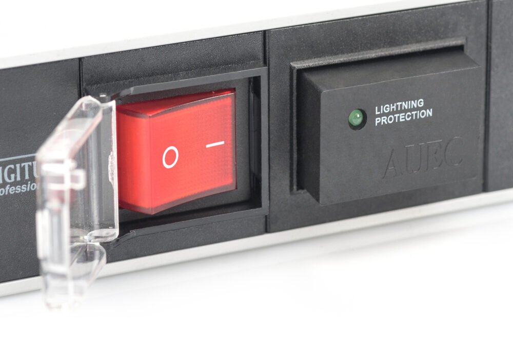 Digitus | 1U Aluminum PDU, rackmountable, 7x safety outlet 16A Plug, 250VAC 50/60Hz, switch, surge protection | DN-95407 - Image 4