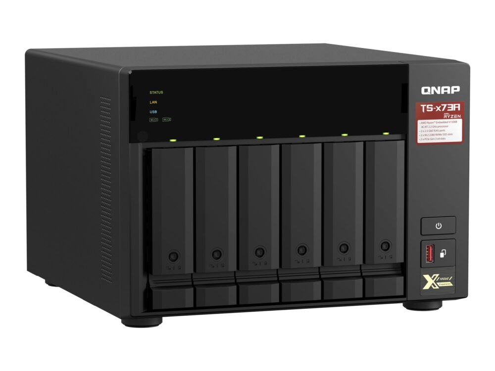 QNAP | 6-Bay QTS and QuTS hero NAS | TS-673A-8G | Up to 6 HDD/SSD Hot-Swap | AMD Ryzen | Ryzen V1500B Quad-Core | Processor frequency 2.2 GHz | 8 GB | DDR4 - Image 4