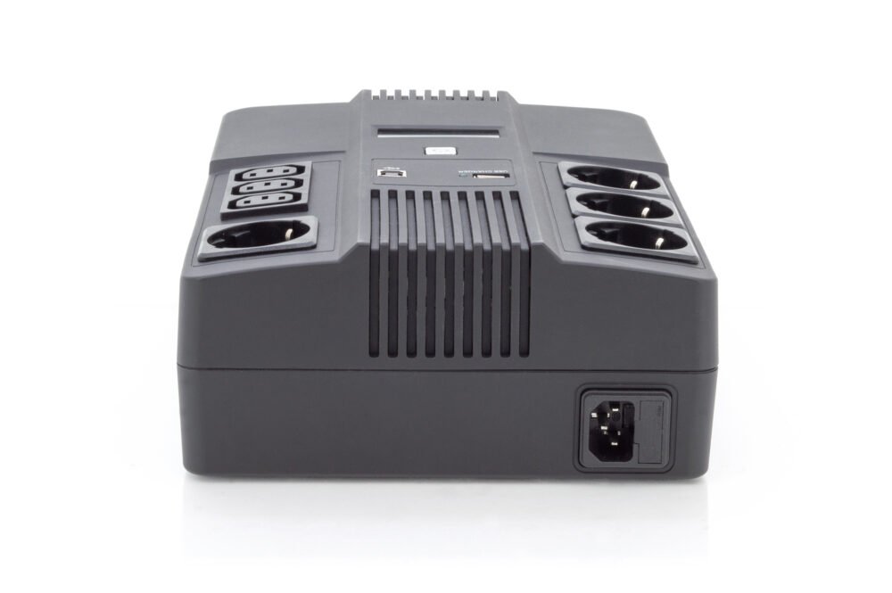 Digitus | All-in-One UPS | All-in-One UPS, 800VA/480W, LED 12V/9Ah x1, 4x CEE 7/7,3x IEC C13, USB, RJ45 | 800 VA | 480 W - Image 3