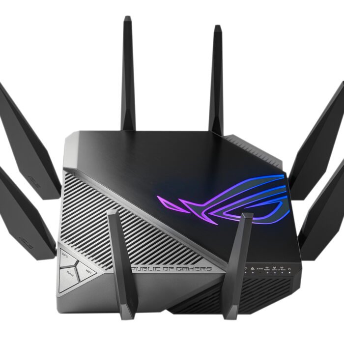 Wi-Fi 6 Tri-Band Gigabit Gaming Router | ROG GT-AXE11000 Rapture | 802.11ax | 1148+4804+4804 Mbit/s | 10/100/1000/2500 Mbit/s | Ethernet LAN (RJ-45) ports 5 | Mesh Support Yes | MU-MiMO Yes | No mobile broadband | Antenna type External | 2xUSB 3.2