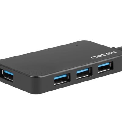 Natec USB 3.0 HUB, Silkworm, 4-Port, Black | Natec | 4 Port Hub With USB 3.0 | Silkworm NHU-1343 | Black | USB Type-C | 0.15 m