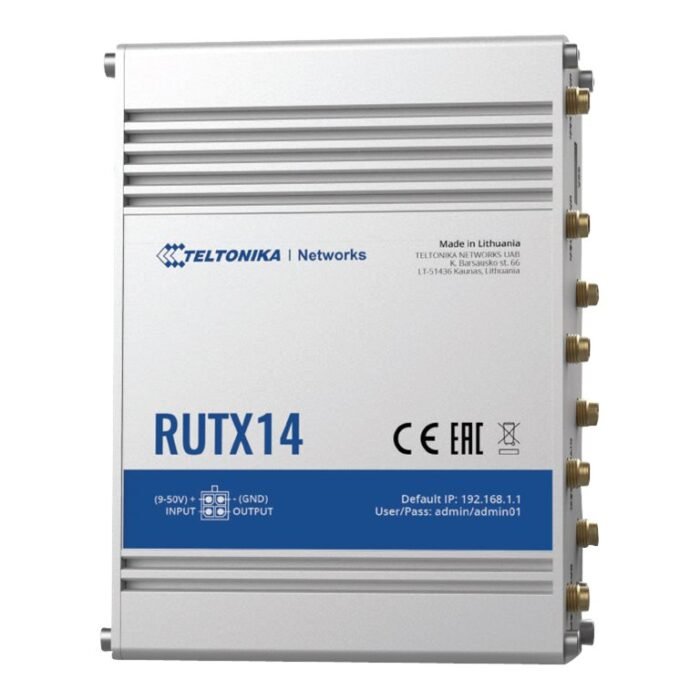 LTE Cat 12 Router | RUTX14 | 802.11ac | 867 Mbit/s | 10/100/1000 Mbps Mbit/s | Ethernet LAN (RJ-45) ports 5 | MU-MiMO Yes | 4G | Antenna type Internal