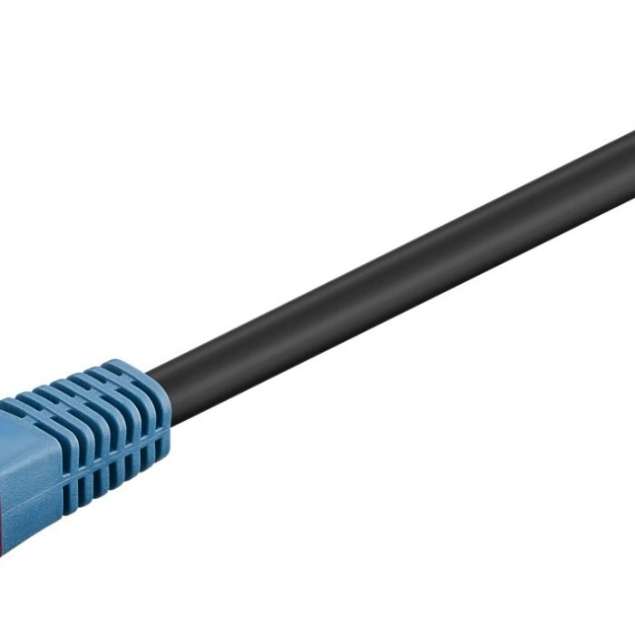 CAT 6 Outdoor-patch cable U/UTP | 94389 | Prewired, unshielded LAN cable with RJ45 plugs for connecting network components; Double-layer polyethylene jacket protects the network cable outdoors and makes it extremely weather-resistant; The outdoor Ethernet cable is ideal for the garden, balcony, camping, building facades and surveillance cameras; High-quality copper-clad aluminium wire (CCA) and gold-plated contacts guarantee an excellent, powerful network connection; Latch protection on the RJ45 connector prevents the latch from snagging or breaking off, helping to provide a reliable internet connection; CAT 6 outdoor cable is suitable for Gigabit Ethernet with speeds of up to 10/100/1000 Mbit/s | Black | 10 m