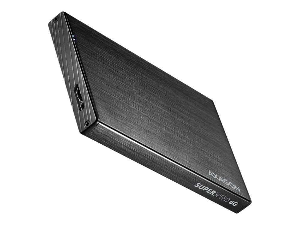 AXAGON | A compact aluminum USB 3.2 Gen 1 - SATA 6G external box designed for 2.5" SSD/HDD