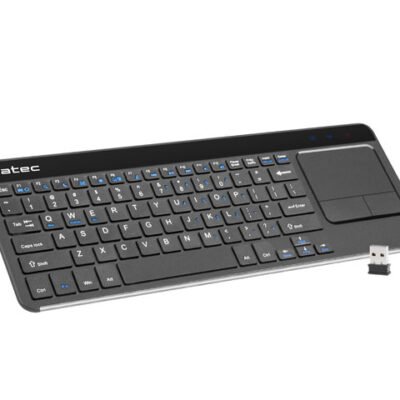 Natec | Keyboard | NKL-0968 Turbo Slim | Keyboard with Trackpad | Wireless | US | Black | USB Type-A | 400 g