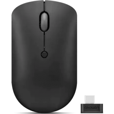 Lenovo | Wireless Compact Mouse | 400 | Red optical sensor | Wireless | 2.4G Wireless via USB-C receiver | Black | 1 year(s)