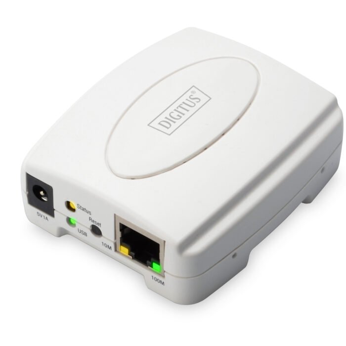 Digitus | USB Print Server, 1-Port 1x RJ45, 1x USB A, USB 2.0 | DN-13003-2 | White