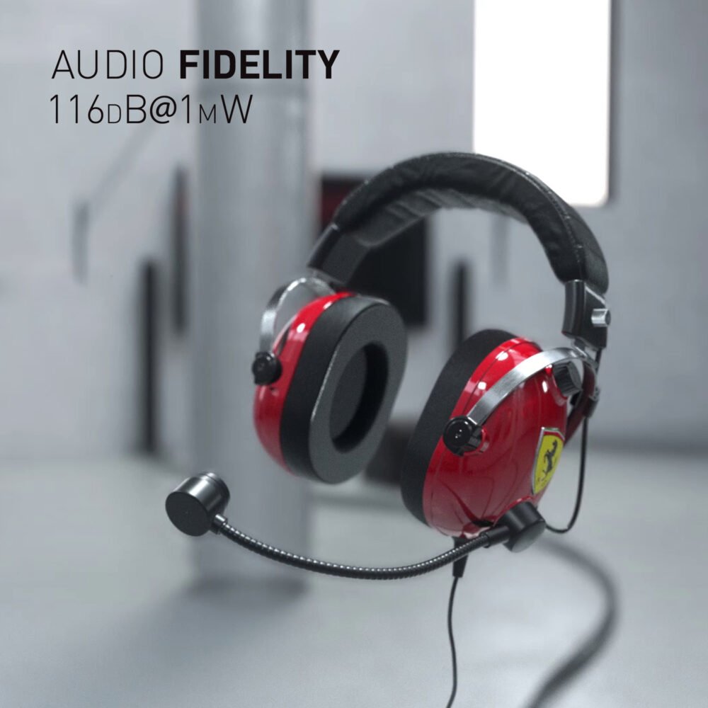 Thrustmaster | Gaming Headset | DTS T Racing Scuderia Ferrari Edition | Wired | Over-Ear | Red/Black - Image 2