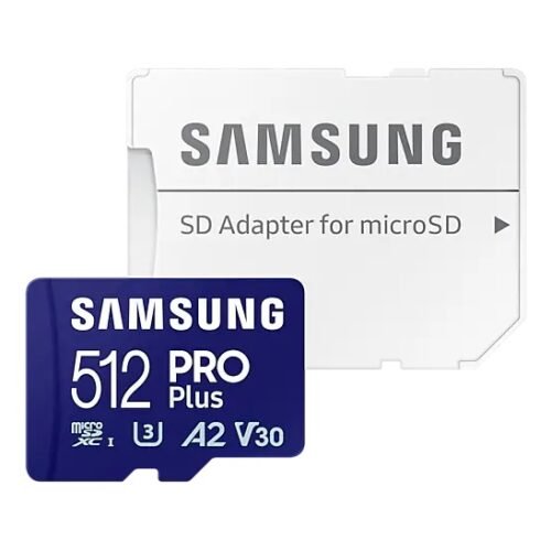 Samsung | PRO Plus microSD Card with Adapter | 512 GB | MicroSDXC | Flash memory class U3, V30, A2
