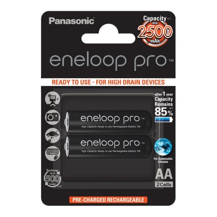 Panasonic rechargeable batteries  ENELOOP Pro BK-3HCDE/2BE, 2500 mAh, 500 (2xAA) | Panasonic