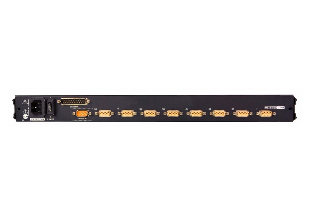 Aten | 8-Port PS/2-USB VGA 17" LCD KVM Switch with Daisy-Chain Port and USB Peripheral Support | CL5708M - Image 2