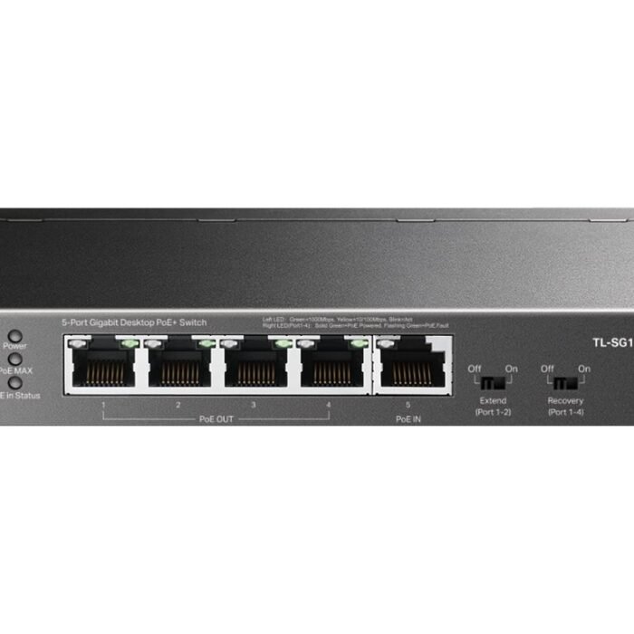 TP-LINK | 5-Port Gigabit Desktop Switch with 4-Port PoE | TL-SG1005P-PD | Unmanaged | Desktop/Wall mountable