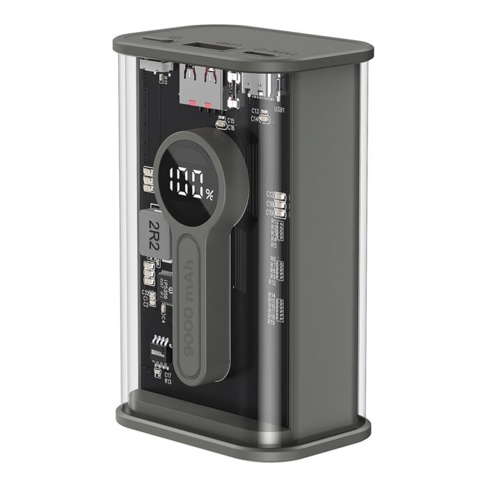 Gembird | Transparent QC3.0 Quick Charging Power Bank | PB09-TQC3-01 | 9000 mAh | Black