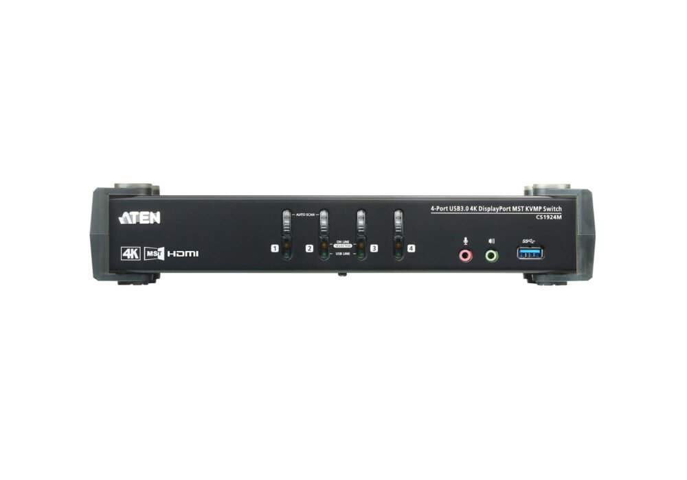 Aten | 4-Port USB3.0 4K DisplayPort KVMP Switch with Built-in MST Hub | CS1924M - Image 2