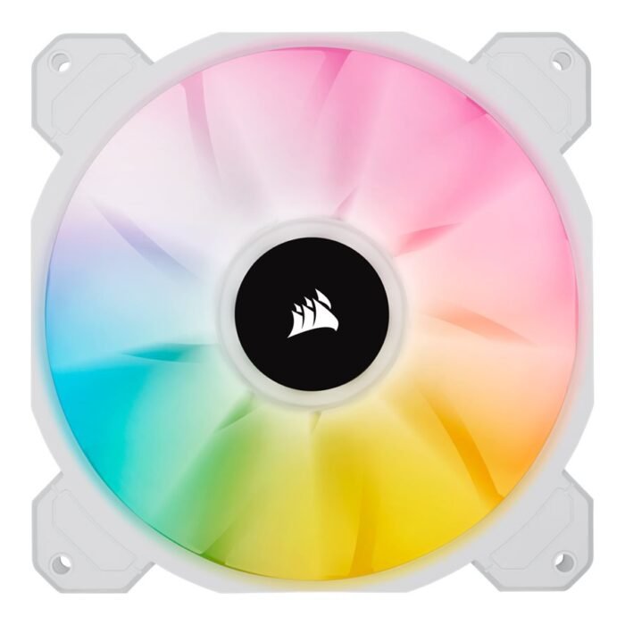 Corsair | 140mm White PWM Fan, Dual Fan Kit with Lighting Node CORE | iCUE SP140 RGB ELITE Performance | Case Fan