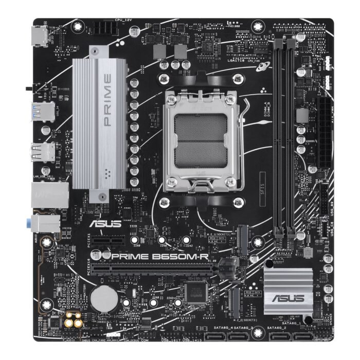 ASUS PRIME B650M-R | Asus | Processor family AMD B650 | Processor socket 1 x Socket AM5 | 2 DIMM slots - DDR5, ECC, unbuffered | Supported hard disk drive interfaces SATA-600 (RAID), 2 x M.2 | Number of SATA connectors 4