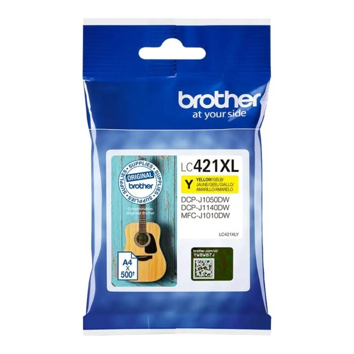Brother LC421XLY Ink Cartridge, Yellow | Brother LC421XLY | Ink Cartridge | Yellow