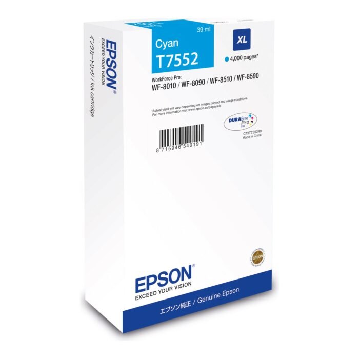 Epson WF-8XXX Series | XL Ink Cartridge | Cyan
