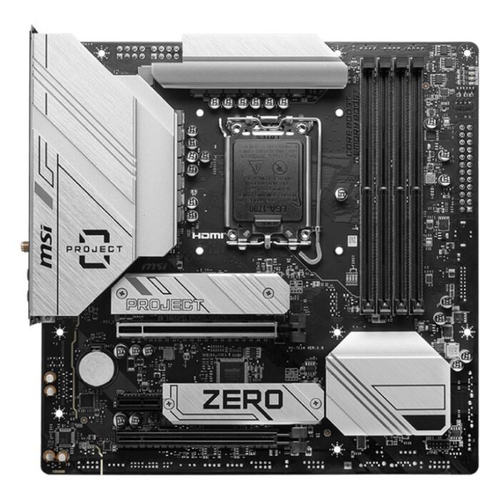 MSI B760M PROJECT ZERO | Processor family Intel | Processor socket LGA1700 | DDR5 | Supported hard disk drive interfaces SATA, M.2 | Number of SATA connectors 4