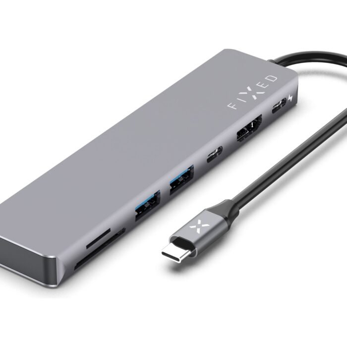 Fixed | 7-port USB-C hub card for laptops and tablets | FIXHU-CAD-GR
