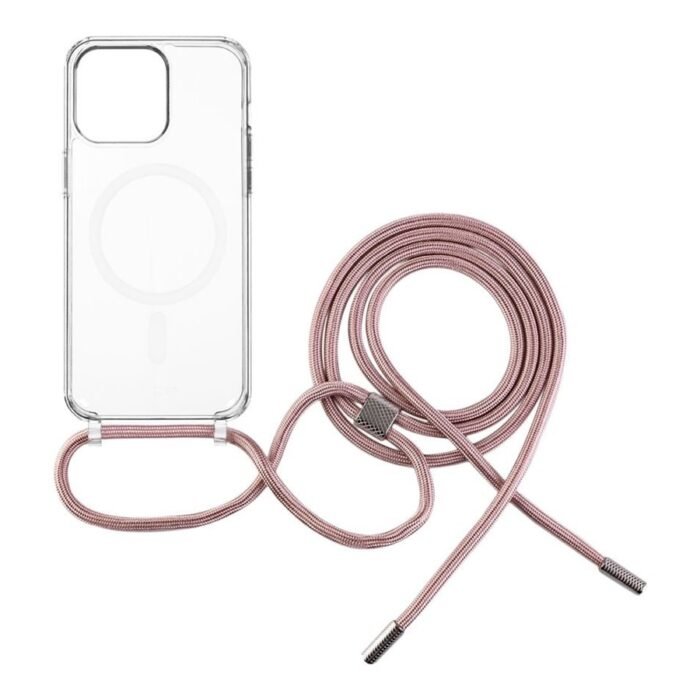 Fixed | MagPure Neck | Back Cover with Lanyard | Apple | iPhone 16 Pro | TPU | Clear, Pink