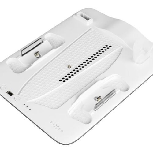 Fixed Multifunctional Station for PlayStation 5 (Slim) with Fans and Charging for two DualSense Controllers | FIXPS5S-MCS-BW