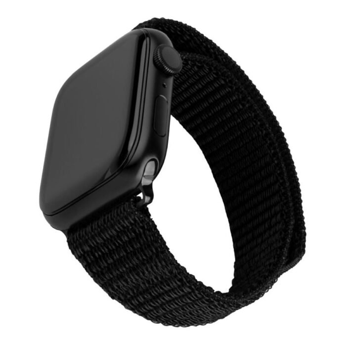 Fixed | Sporty Strap for Apple Watch 42/44/45mm | 160-210 mm | Black | Nylon
