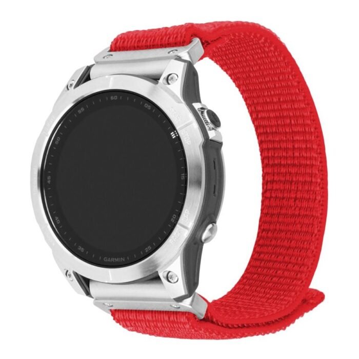 Fixed | Sporty Strap for Garmin QuickFit 26mm | 160-210 mm | Red | Nylon