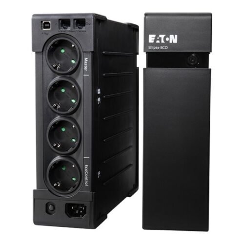 Eaton Ellipse ECO UPS USB DIN, 1600 VA, 1000 W, Input: C14, Outputs: (4) Schuko, (4) Schuko surge only, Tower | Eaton
