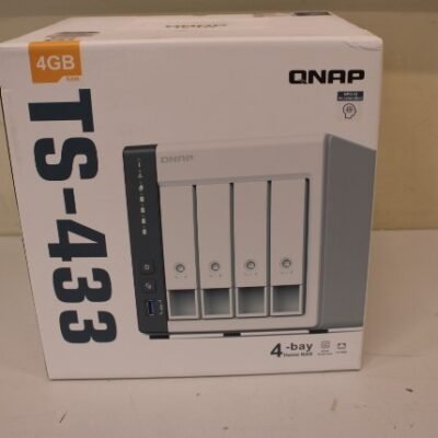 SALE OUT. QNAP TS-433-4G 4 bay ARM 4C 2.0GHz , 4 x SATA 6Gb/s 3.5"/2.5", 4GB RAM on-board,1 x GbE,1 x 2.5GbE,1 x USB3.2 Gen1 and 2 x USB2.0 | QNAP | 4 Bay ARM | TS-433-4G | Cortex-A55 | ARM 4-core | Processor frequency 2.0 GHz | 4 GB | On board (non-expandable) | DAMAGED PACKAGING, USED AS DEMO