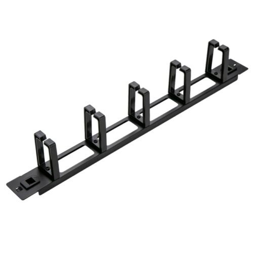 SOMI Networks | 19“ Toolless Cable Management Bar with 5pcs Plastc Rings | CMB-02-TOL | Black | Ring Diameter 45x70mm