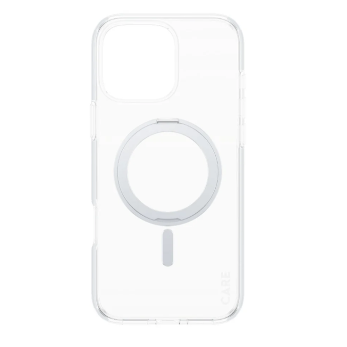 CARE Feature Case | Back cover | Apple | iPhone 16 Pro Max | Recycled plastic | Silver | Kickstand & MagSafe