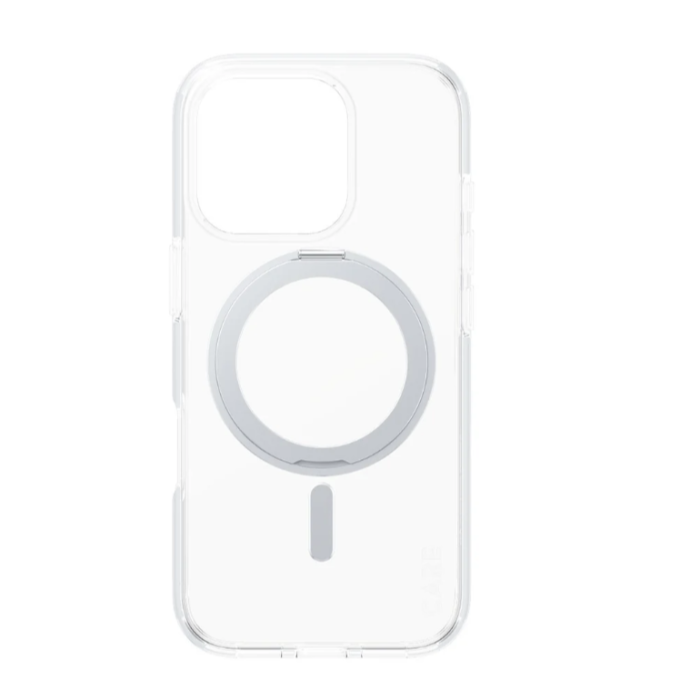 CARE Feature Case | Back cover | Apple | iPhone 16 PRO | Recycled plastic | Silver | Kickstand & MagSafe